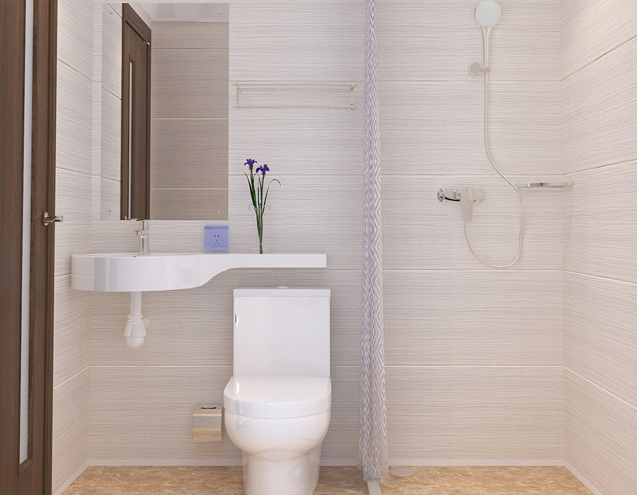 Modułowa łazienka hotelowa z pełną konstrukcją z paneli z żywicy PEC