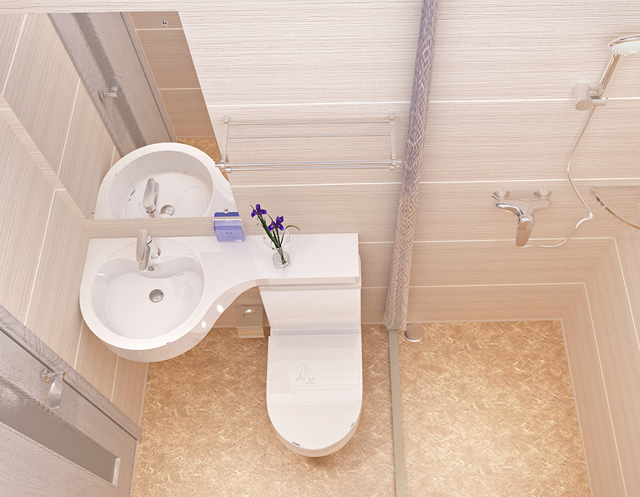 Modułowa łazienka hotelowa z pełną konstrukcją z paneli z żywicy PEC
