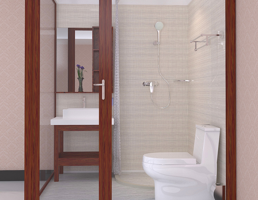 PEC Resin Fibre & RTM Base Apartment Modułowa łazienka ze szklanymi ścianami