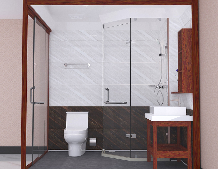 Prefabrykowana łazienka hotelowa z panelami z żywicy PEC i miękką ceramiczną podstawą RTM