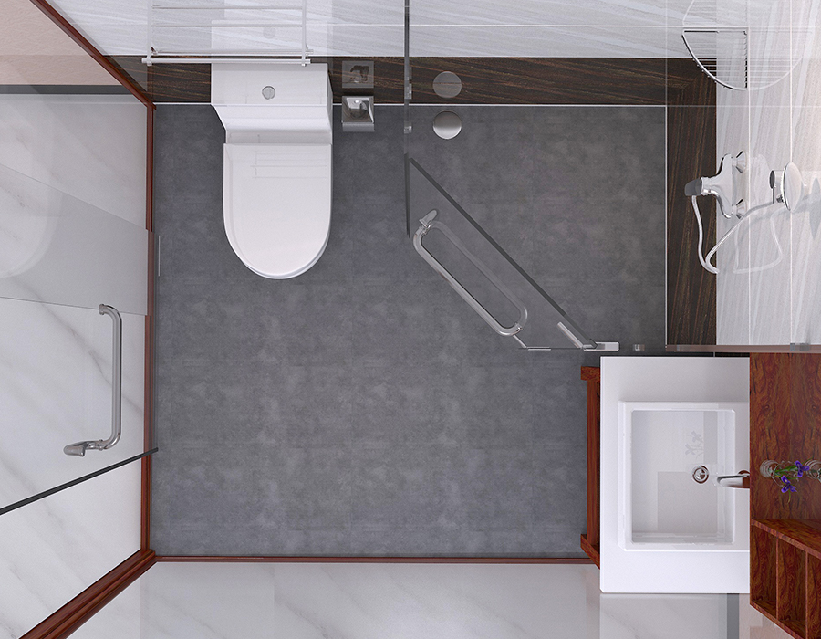 Prefabrykowana łazienka hotelowa z panelami z żywicy PEC i miękką ceramiczną podstawą RTM